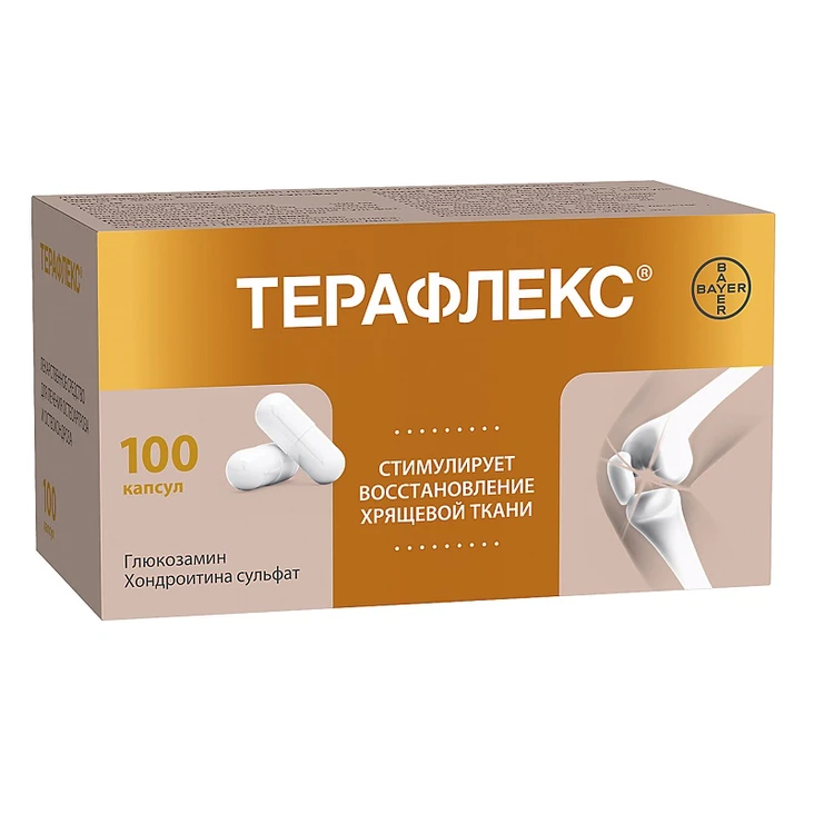 Bayer Teraflex – gliukozamino ir chondroitino kompleksas sąnariams, 100 kapsulių