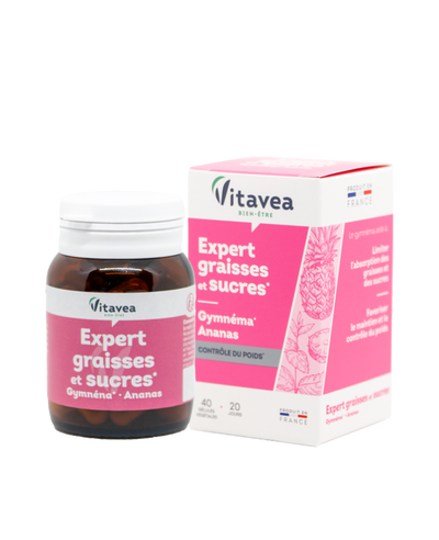 VITAVEA Kovos su riebalais ir cukrumi ekspertas, 40 augalinės kilmės kapsulių