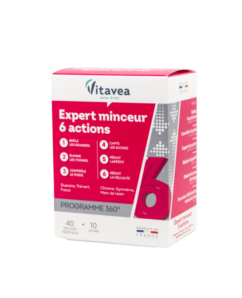 VITAVEA Lieknėjimo ekspertas, 6 veiksmai,  40  augalinės kilmės kapsulių