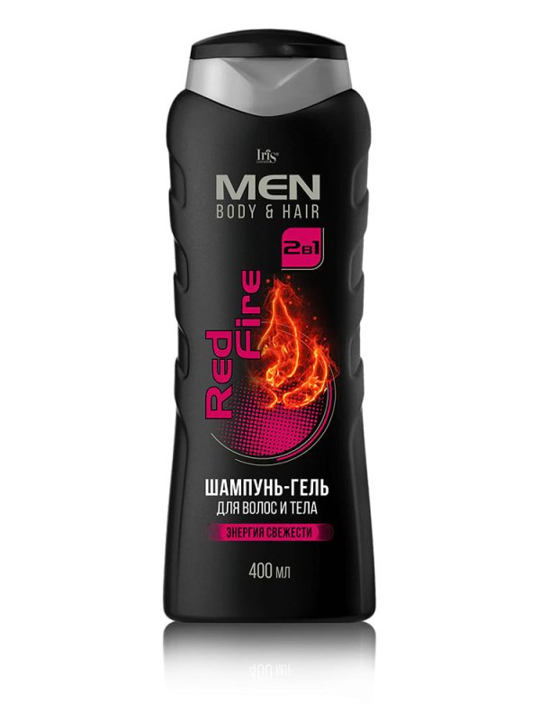 IRIS COSMETIC MEN Sampunas-gelis plaukams ir kunui Red Fire, 400 ml kaina