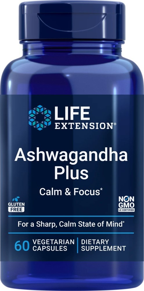 Life Extension Ashwagandha Plus Calm & Focus - 60 kapsulių