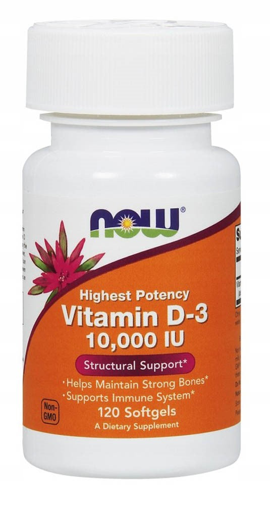 Now Foods vitaminas D3 250 mcg (10000 TV) - 120 kapsulių