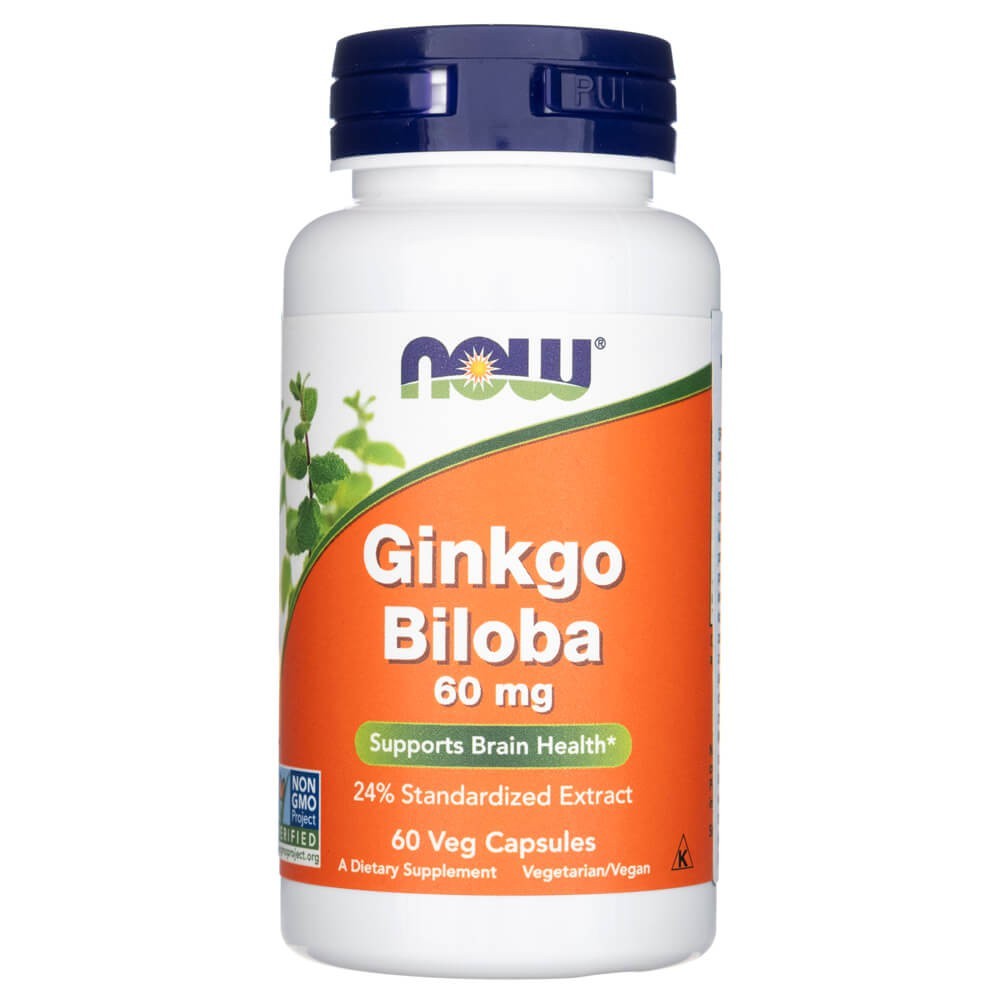 Now Foods Ginkgo Biloba 60 mg - 60 kapsulių