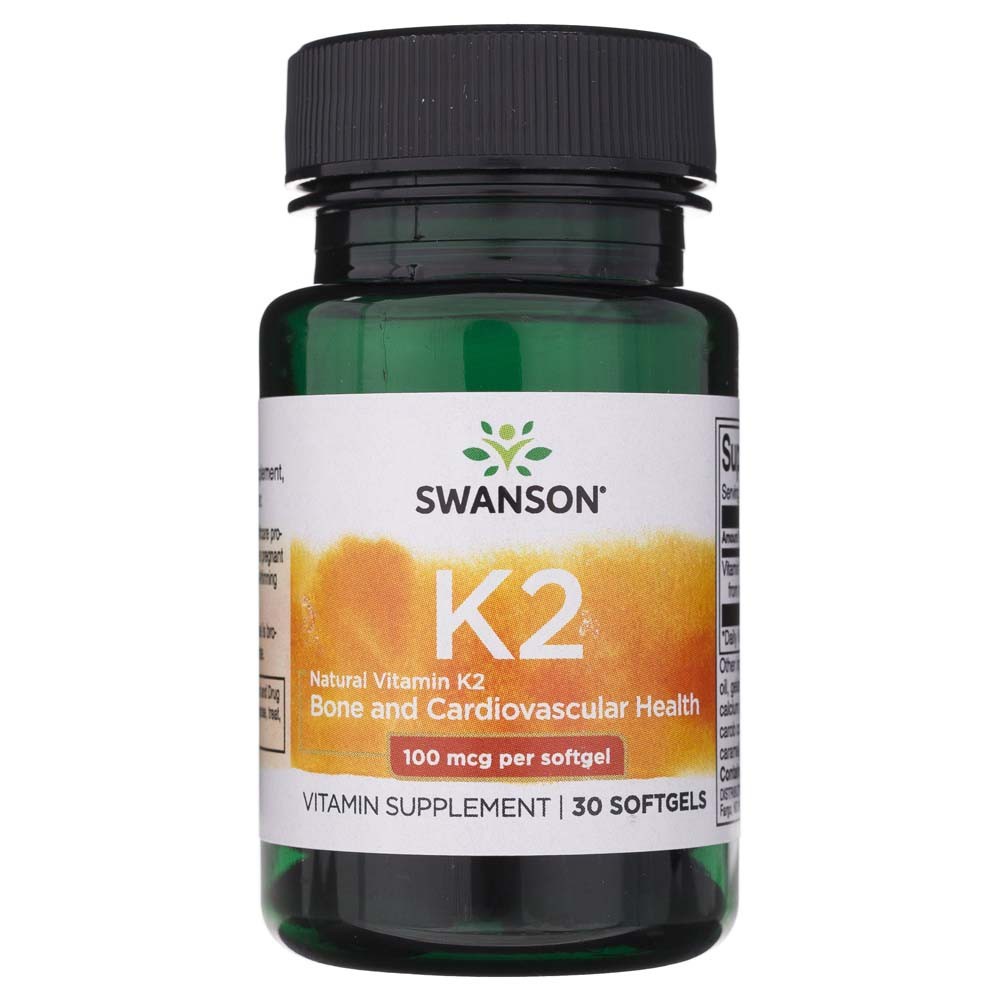 Swanson vitaminas K2 100 mcg - 30 kapsulių