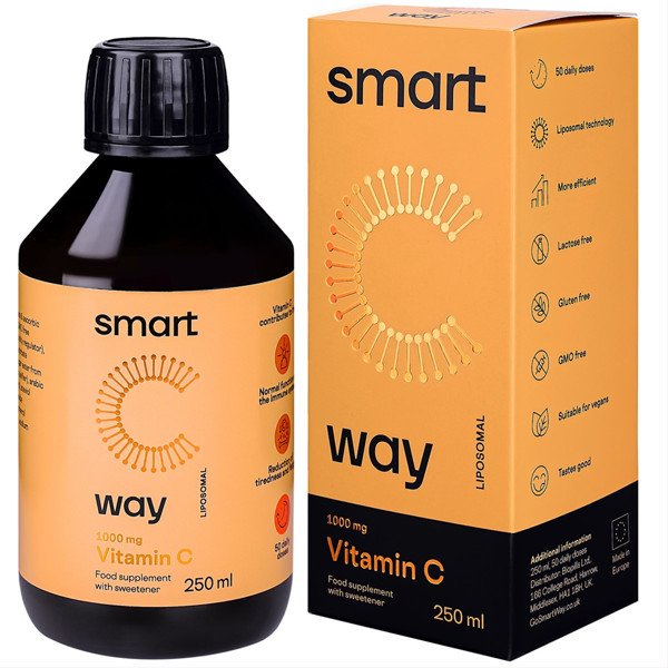 SMART WAY LIPOSOMINIS VITAMINAS C ORANGE 1000 MG, apelsinų skonio, 250 ml