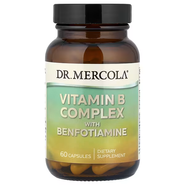 Dr. Mercola Vitamin B Complex with Benfotiamine – 60 kapsulių