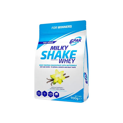 6PAK Milky Shake Whey baltymų papildas, vanilė - 700 g