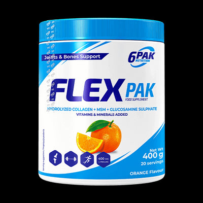 6PAK Kolagenas, MSM, Glucosamine Flex Pak, apelsinas - 400 g