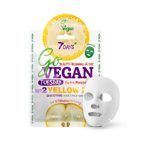 7DAYS GO VEGAN Lakstine veido kauke Antradienis Yellow Day Smoothie, 25 g kaina