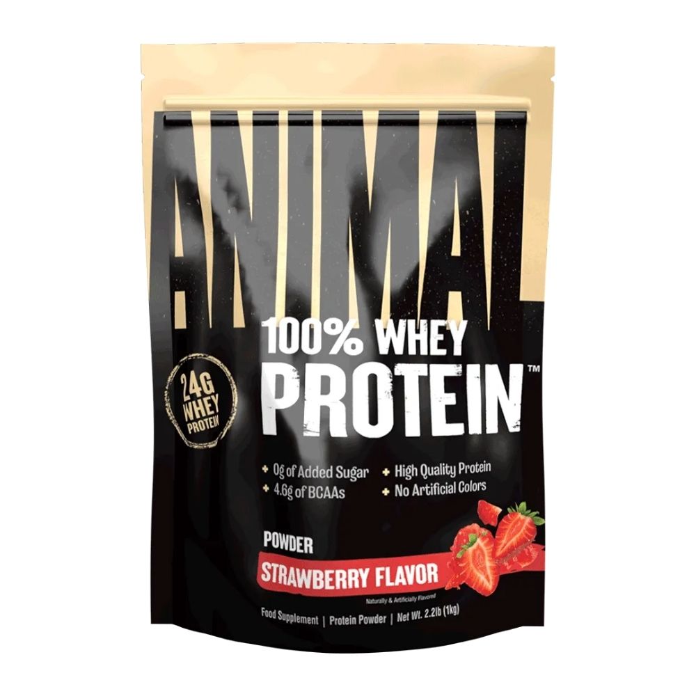 Universal Nutrition Animal Strawberry išrūgų baltymų koncentratas - 1000 g