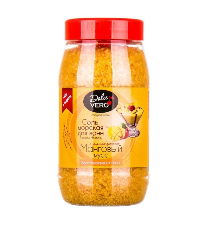 "Dolce Vero" Vonios druska "Mangu putos" 550g kaina