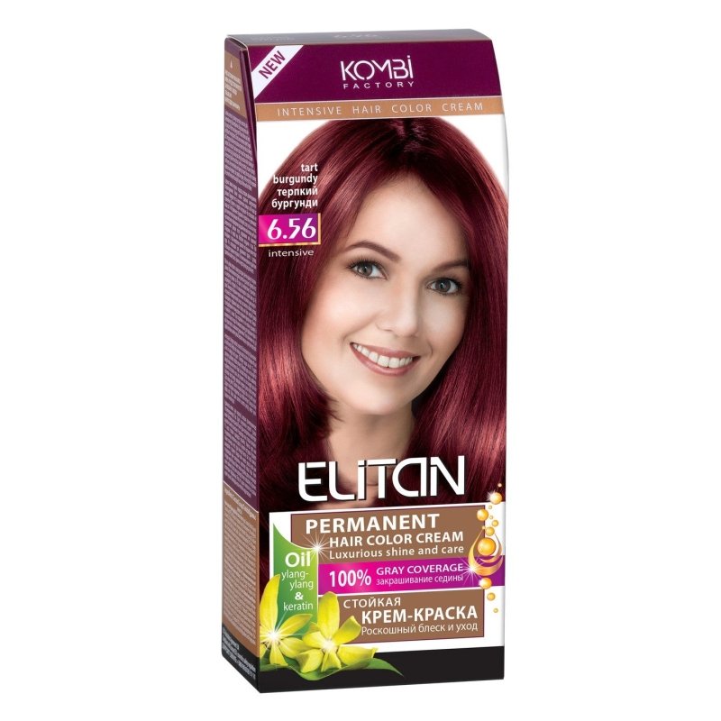 ELITAN Permanent Hair Color Cream Kremas-dazai plaukams 6.56 Aitrus bordo, 50/50/30 ml kaina