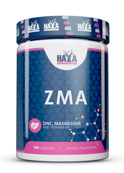 Haya Labs ZMA (magnis, cinkas, vitaminas B6) - 180 kapsulių