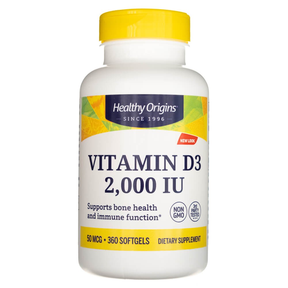 „Healthy Origins“ vitaminas D3 2000 TV – 360 kapsulių