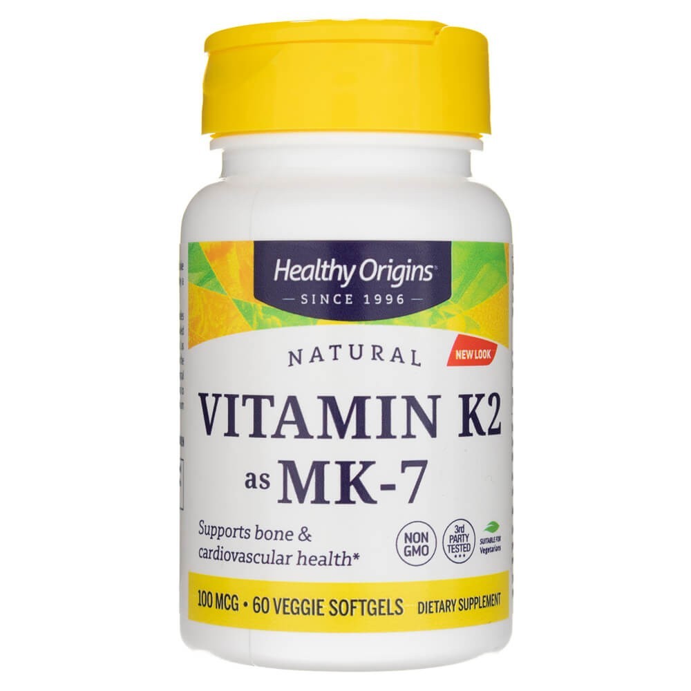 Sveikos kilmės vitaminas K2 kaip MK-7 100 mcg - 60 kapsulių