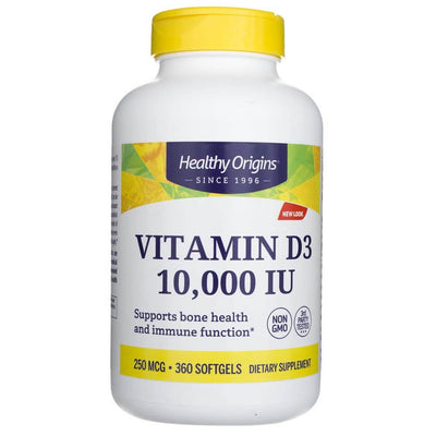 „Healthy Origins“ vitaminas D3 10 000 TV – 360 kapsulių