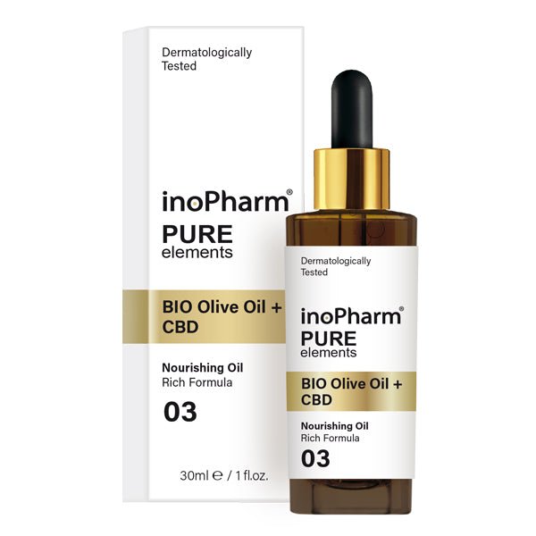 INOPHARM PURE ELEMENTS Veido ir kaklo aliejus su CBD ir alyvuogiu bioaliejumi, 30 ml kaina