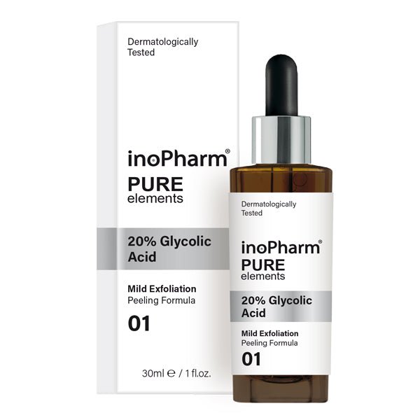 INOPHARM PURE ELEMENTS Veido pilingas su glikolio rugstimi, 30 ml kaina