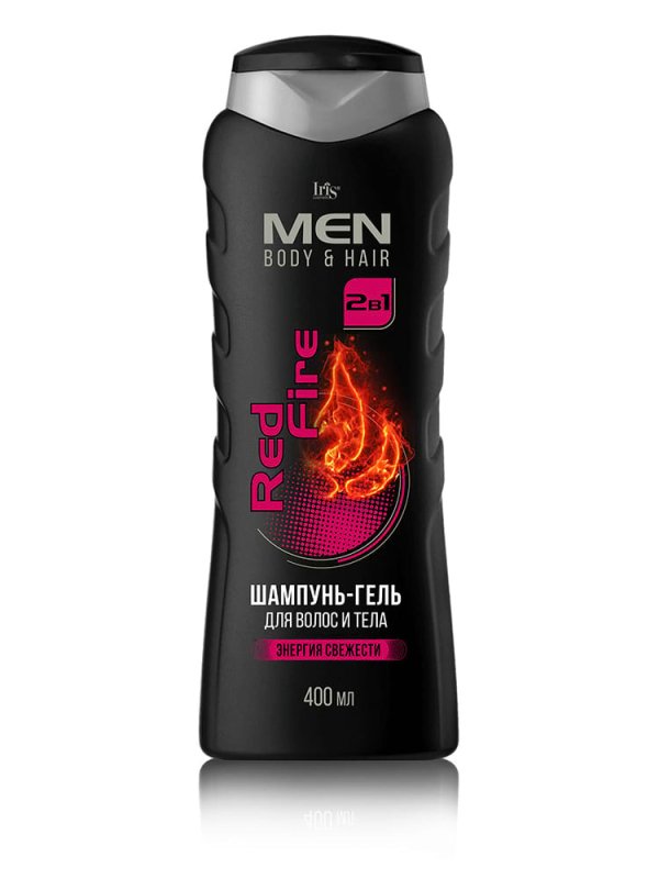 IRIS COSMETIC MEN Sampunas-gelis plaukams ir kunui Red Fire, 400 ml kaina