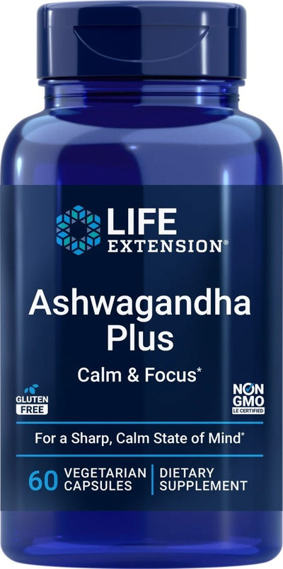 Life Extension Ashwagandha Plus Calm & Focus – 60 kapsulių