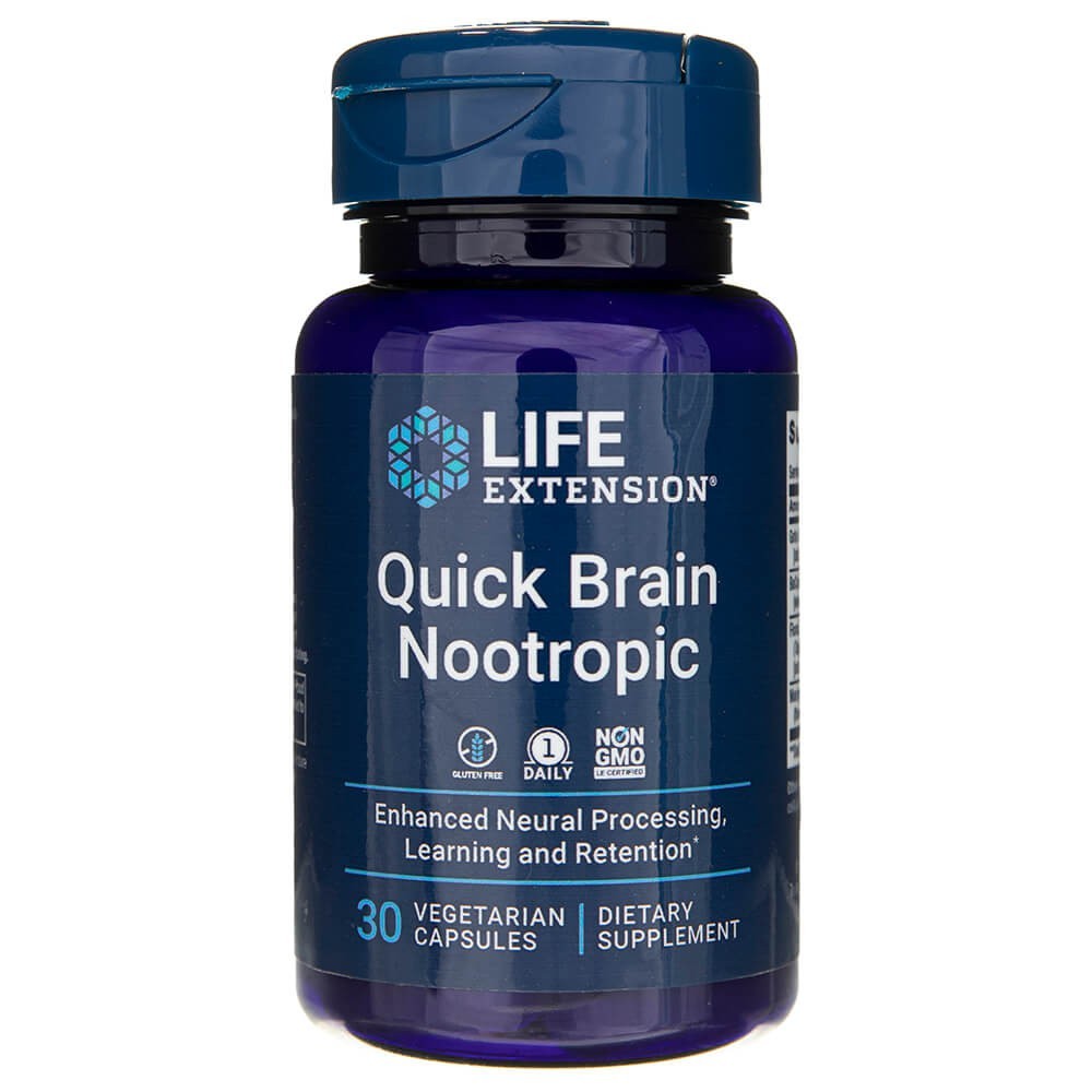 Life Extension Quick Brain Nootropic – 30  kapsulių