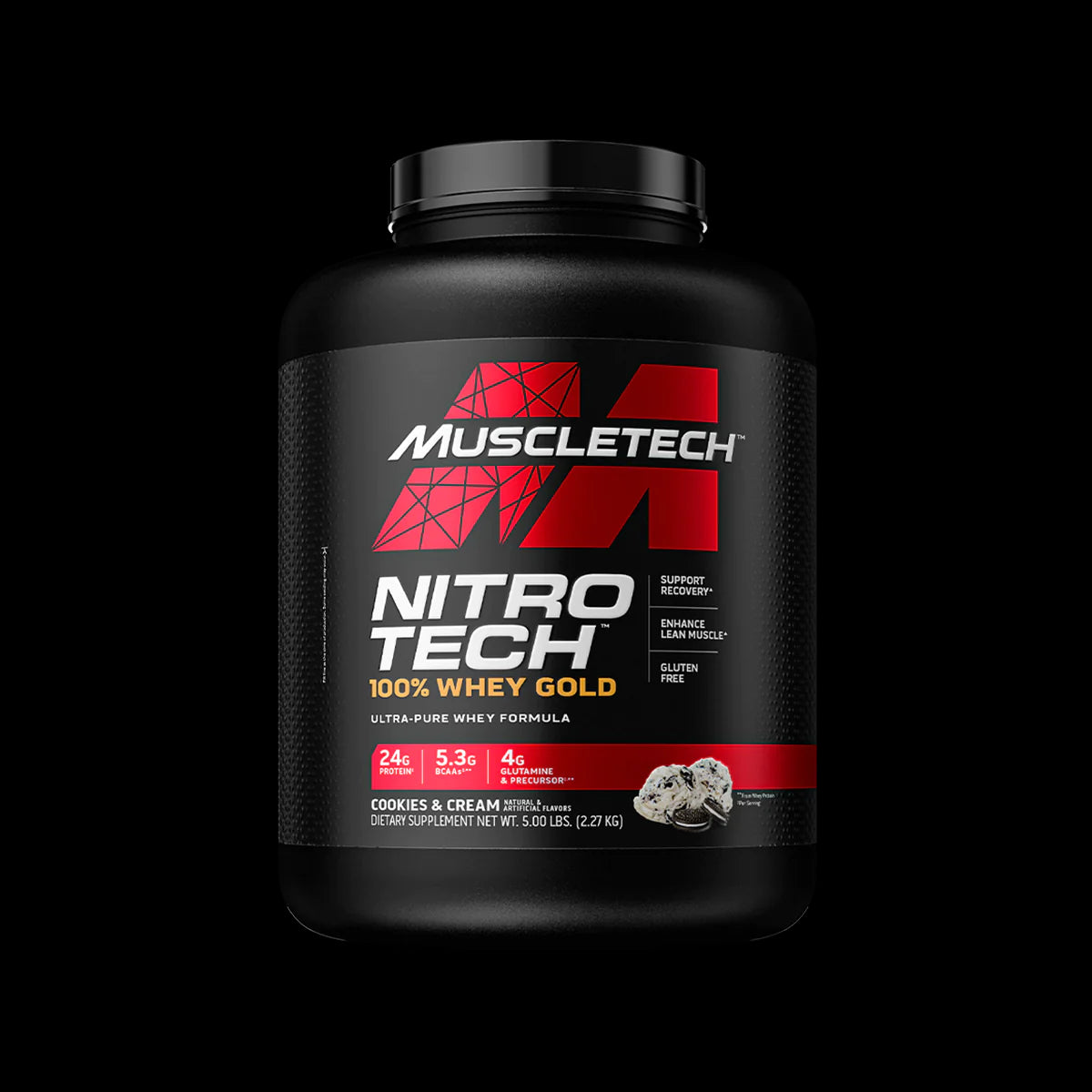 MuscleTech Nitro Tech Protein 100% Whey Gold sausainiai - 2270 g