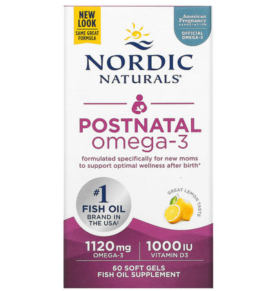 Nordic Naturals Postnatal Omega-3 Lemon 560 mg - 60 kapsulių