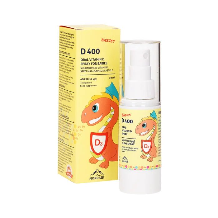 Nordaid purškiamas vitaminas, D3, D400, vaikams nuo 3 metų, 30 ml (200 papurškimų) kaina