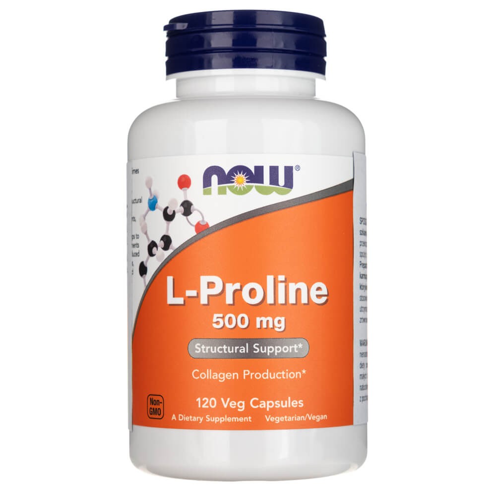 Now Foods L-Proline 500 mg – 120 kapsulių