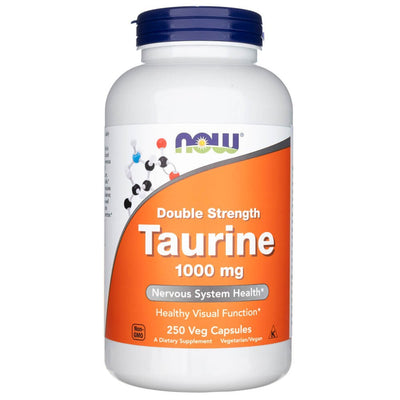 Now Foods taurinas, dvigubas stiprumas 1000 mg – 250 kapsulių