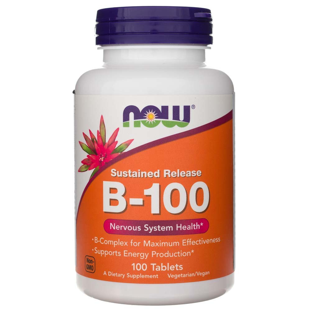 Now Foods Vitaminas B-100 ilgalaikio atpalaidavimo – 100 tablečių