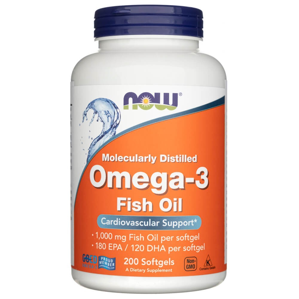 Now Foods Omega-3, 180 EPA / 120 DHA - 200 kapsulių