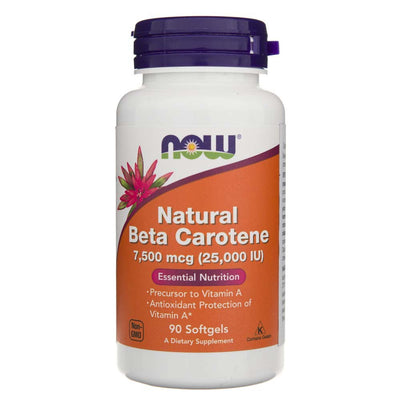 Now Foods Beta Carotene Natural 7500 mcg (25000 TV) – 90 kapsulių