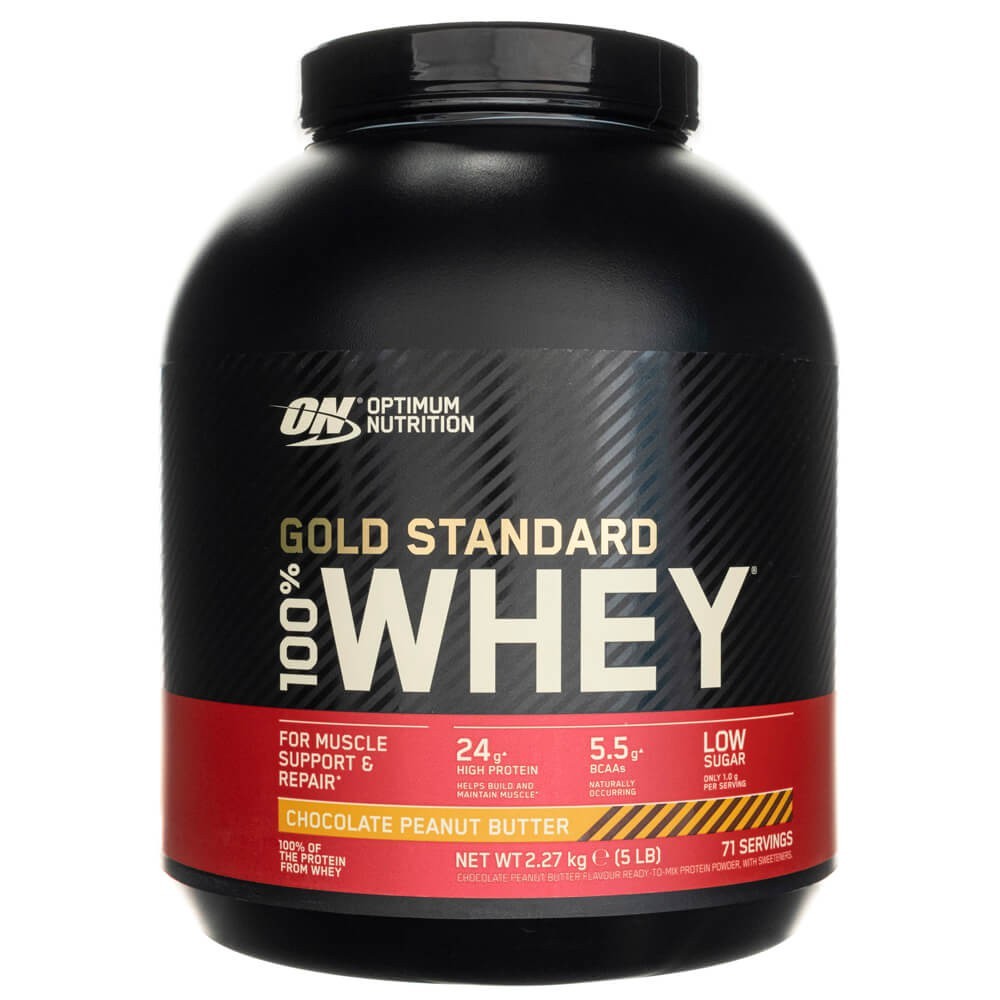 Optimal Nutrition Gold Standard 100% išrūgų baltymai, šokoladinis žemės riešutų sviestas - 2270 g