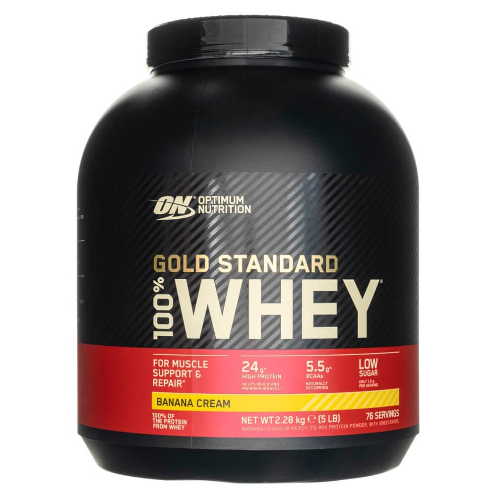 Optimum Nutrition Gold Standard 100 % išrūgų baltymai, bananų kremas - 2280 g