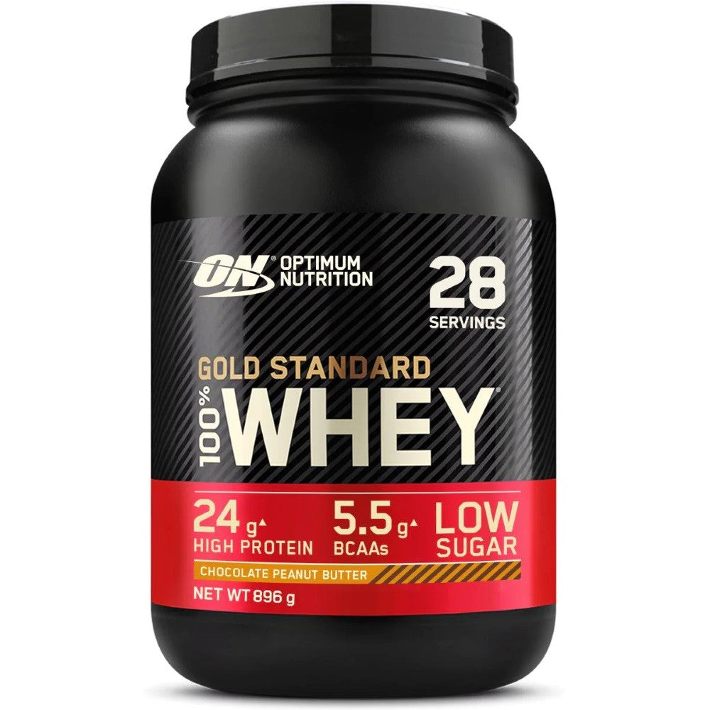 Optimum Nutrition Gold Standard 100% išrūgų baltymai, šokoladinis žemės riešutų sviestas - 896 g