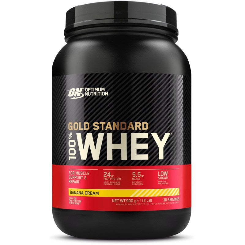 Optimum Nutrition Gold Standard 100% išrūgų baltymai, bananų kremas - 900 g