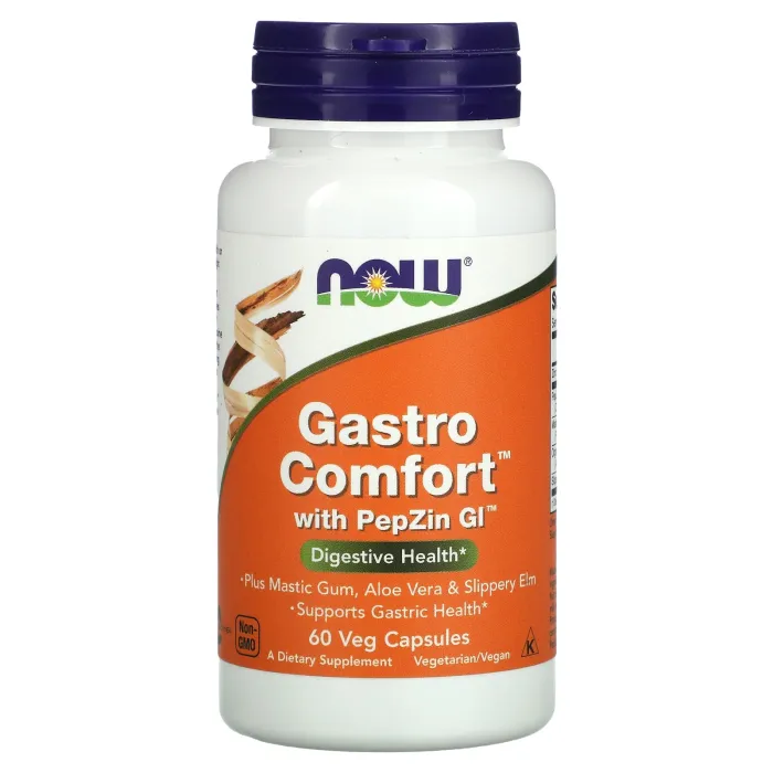 NOW Gastro Comfort™ su PepZin GI® – skrandžio gleivinės apsaugai, 60 veganiškų kapsulių