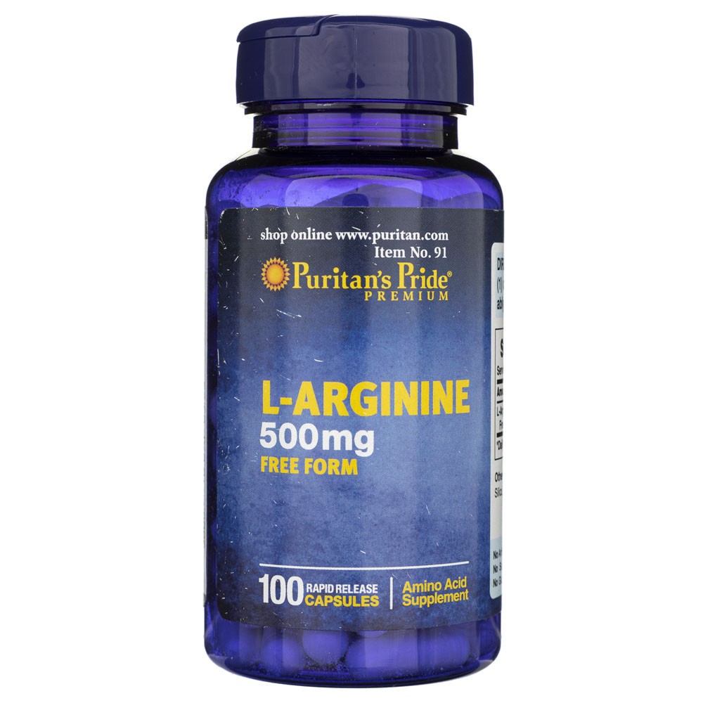 Puritan's Pride L-argininas 500 mg – 100 kapsulių