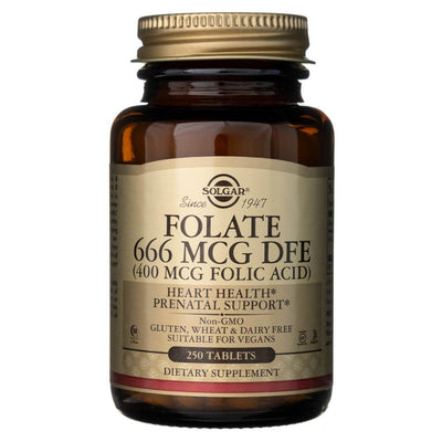 Solgar Folate 666 mcg DFE (Metafolin® 400 mcg) - 250 tablečių