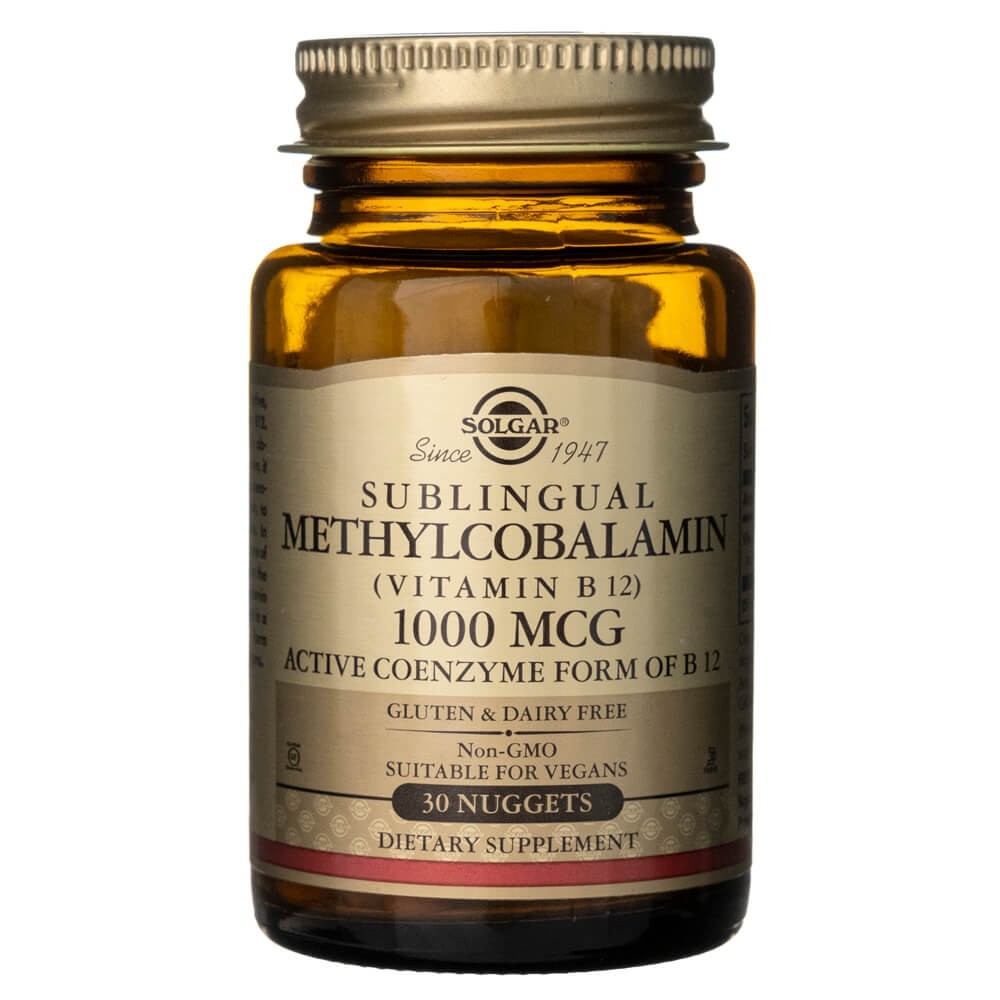 Solgar Sublingual Methylcobalamin (vitaminas B12) 1000 mcg - 30 grynuolių