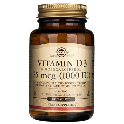 Solgar vitaminas D3 25 mcg (1000 TV) - 180 tablečių