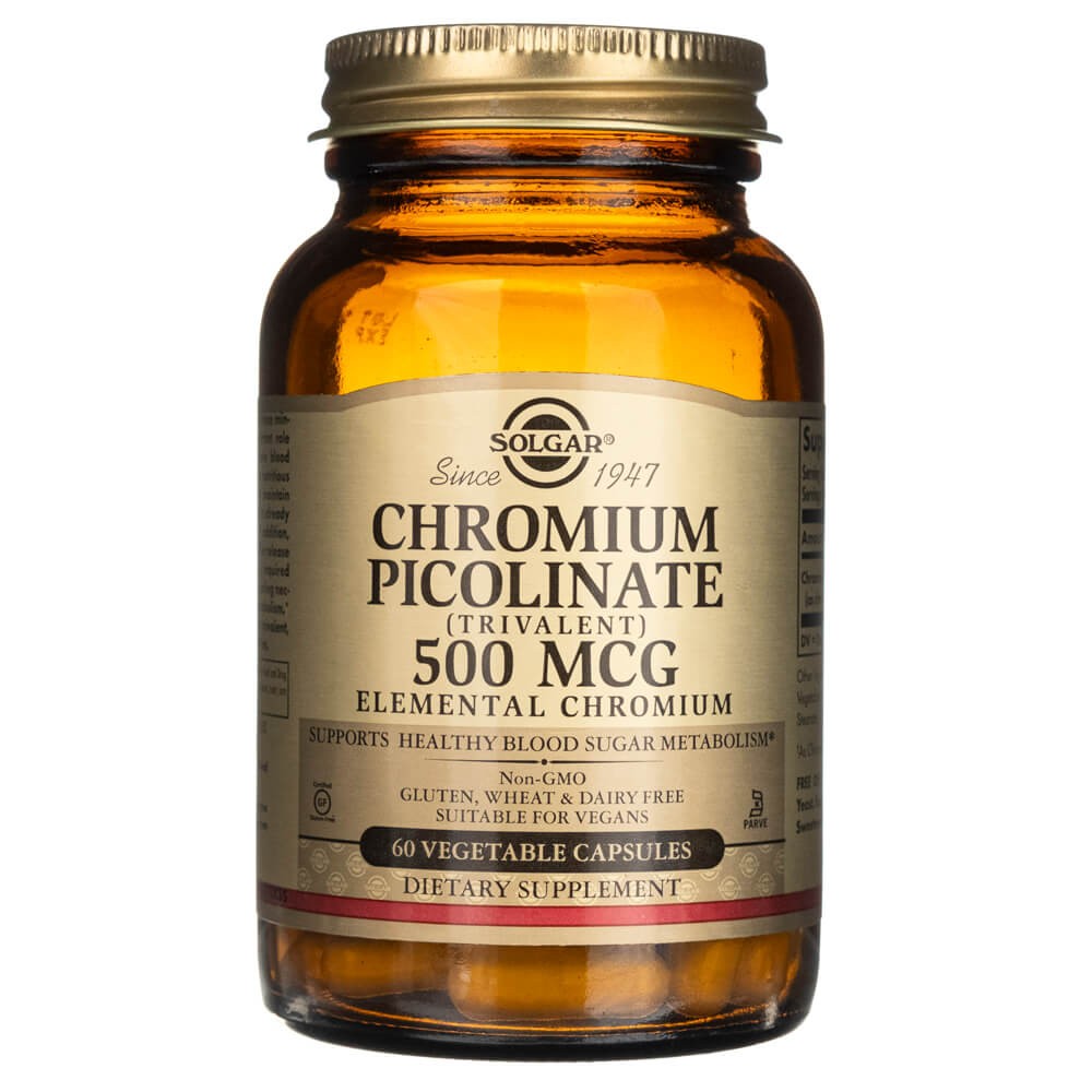 Solgar chromo pikolinatas 500 mcg - 60 kapsulių