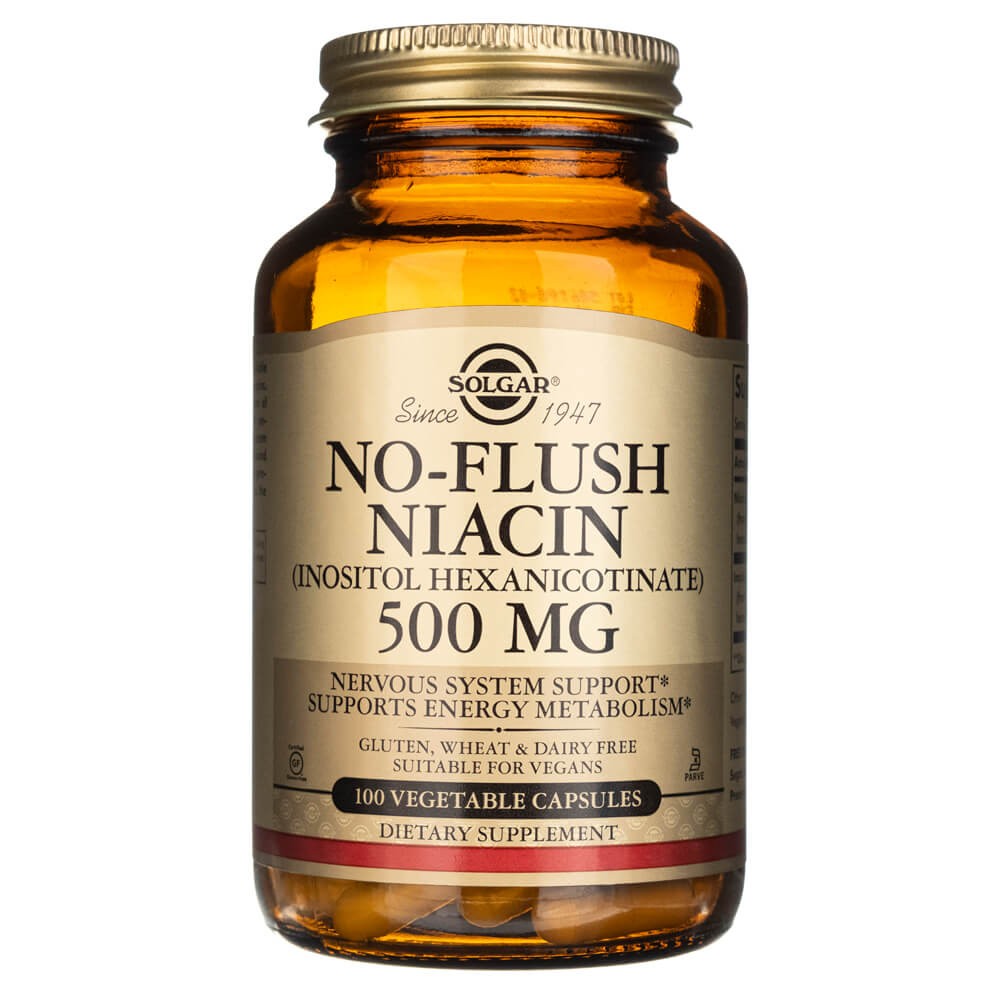 Solgar No-Flush Niacin (vitaminas B3) 500 mg - 100 kapsulių