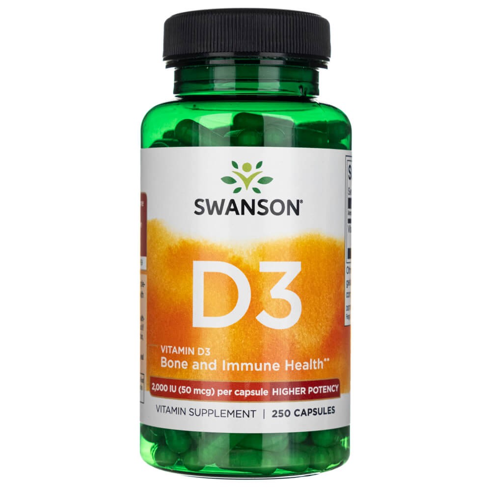 Swanson Vitaminas D3 2000 TV (50 mcg) – 250 kapsulių