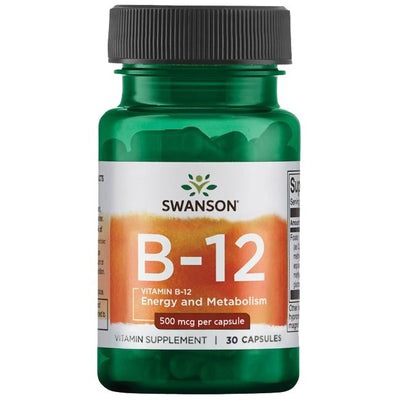 Swanson Vitaminas B12 500 mcg - 30 kapsulių