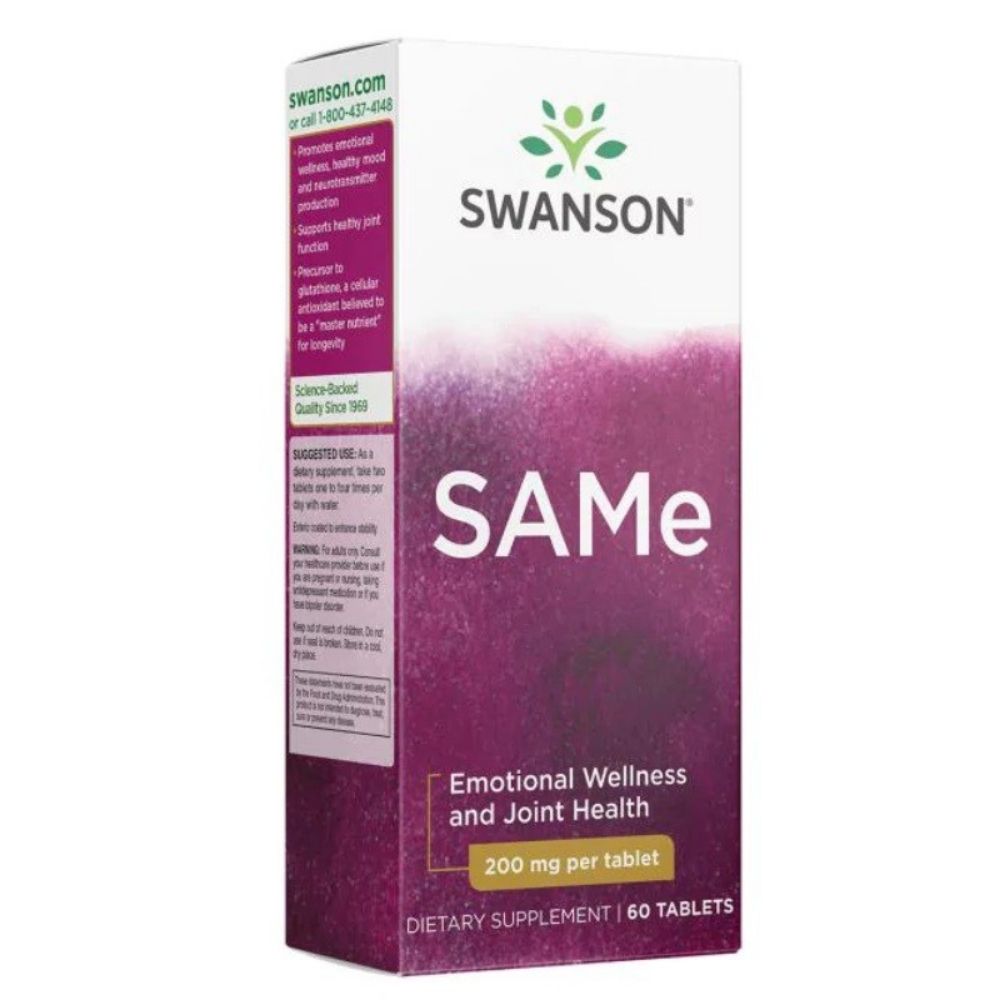 Swanson SAMe (S-adenozil L-metioninas) 200 mg - 60 tablečių