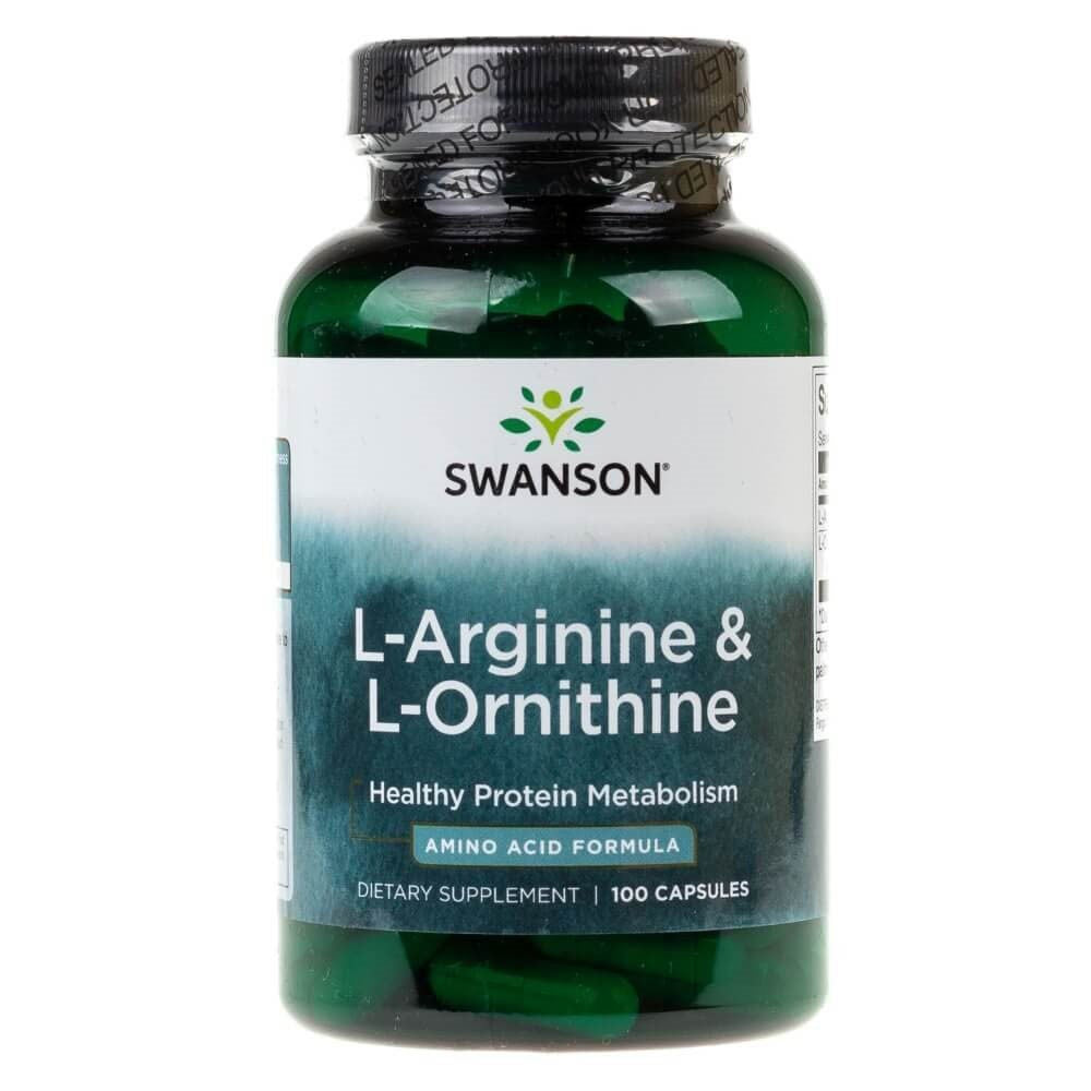 Swanson L-Arginine ir L-Ornithine - 100 kapsulių