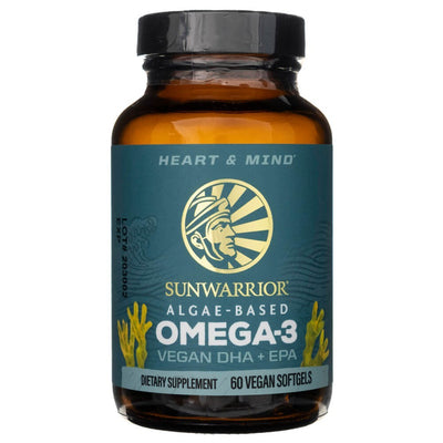 Sunwarrior Omega-3 dumblių pagrindu pagamintas veganiškas DHA + EPA - 60 kapsulių