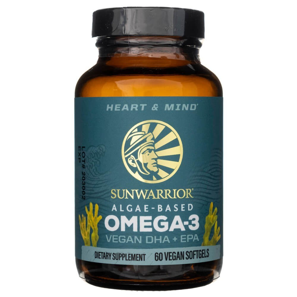 Sunwarrior Omega-3 Omega-3 dumblių pagrindu sukurta veganinė DHA + EPA - 60 kapsulių